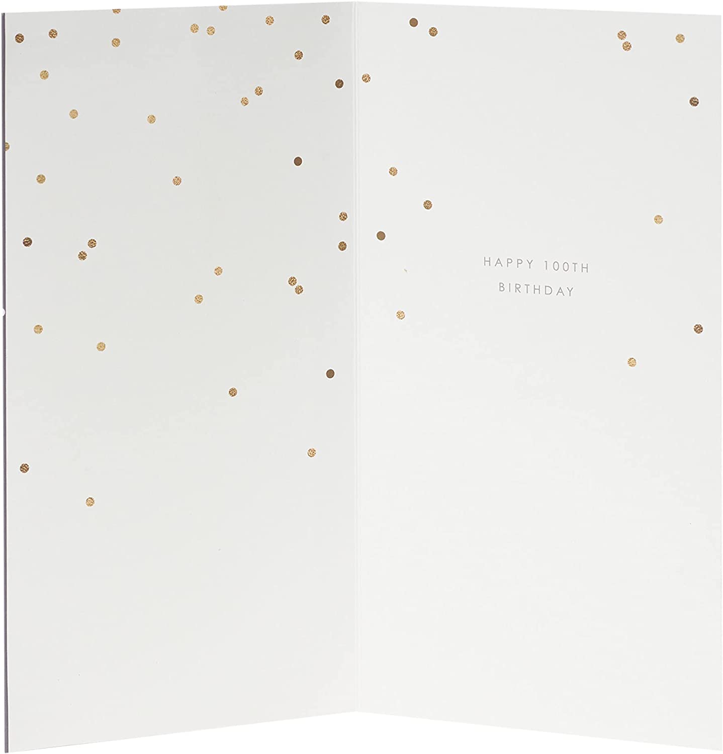 Elegant 100th birthday greeting card with detachable keepsake from UK Greetings, featuring a refined design and celebratory details.
