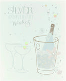 Silver anniversary greeting card with gems and sequins sparkle, celebrating 25th milestone, by UK Greetings.