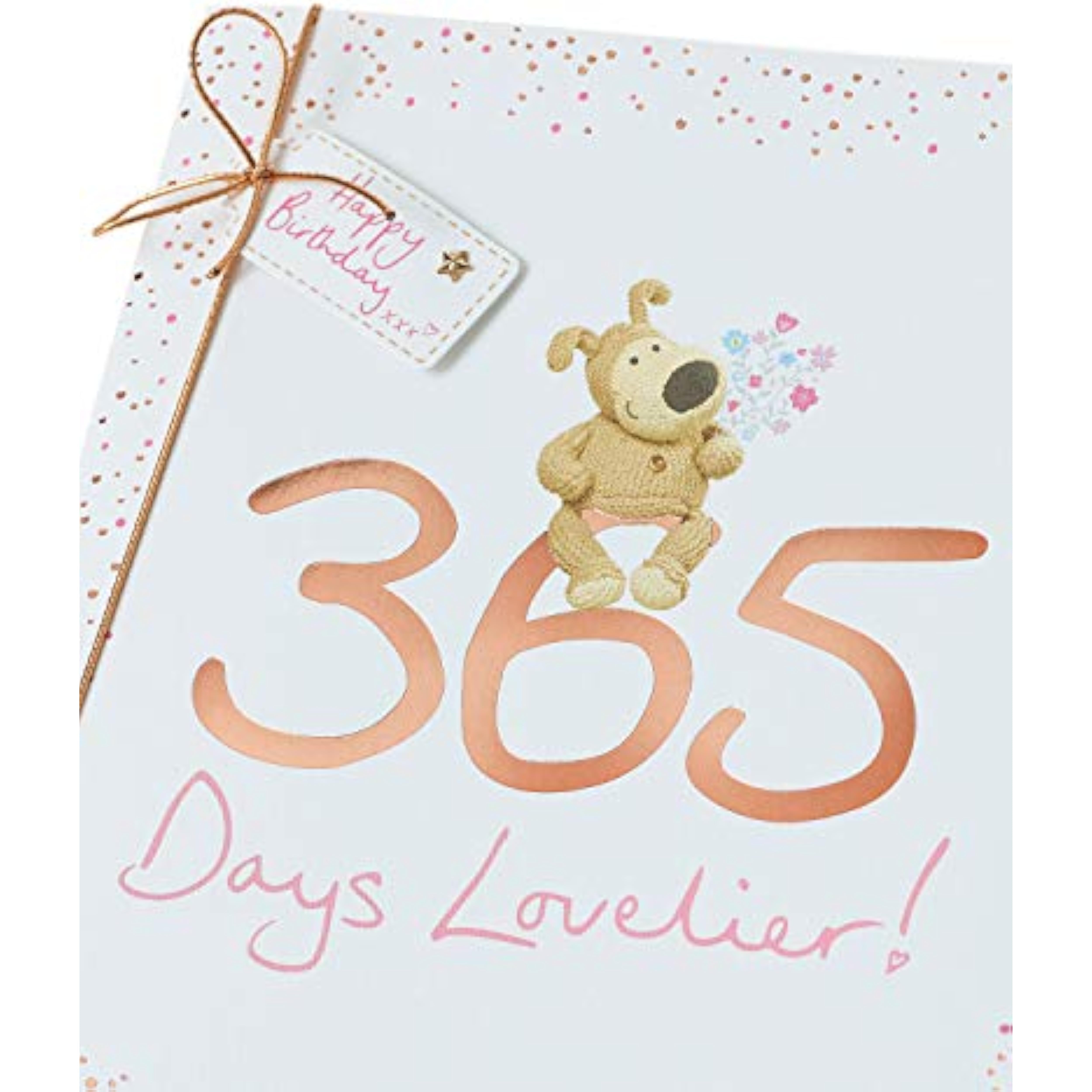 Cute Boofle birthday greeting card from UK Greetings featuring colorful illustrations and cheerful design.