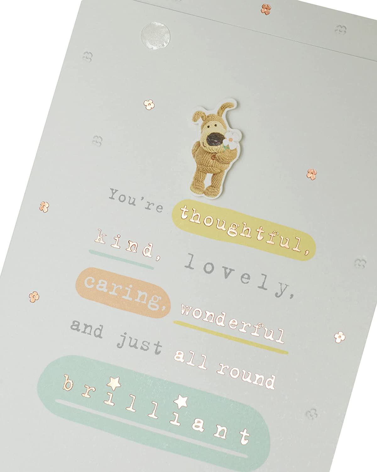 3D Boofle Best Friend birthday greeting card from UK Greetings with colorful cartoon design and festive elements.
