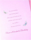 3D handmade butterfly birthday greeting card featuring colorful butterflies and floral accents for a friend.