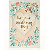 3D pop-up floral wedding heart greeting card from UK Greetings with intricate floral design and romantic heart shape.