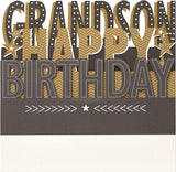 3D pop-up grandson birthday greeting card with colorful design and festive decorations, by UK Greetings.