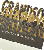 3D pop-up grandson birthday greeting card by UK Greetings featuring colorful birthday cake and festive design.