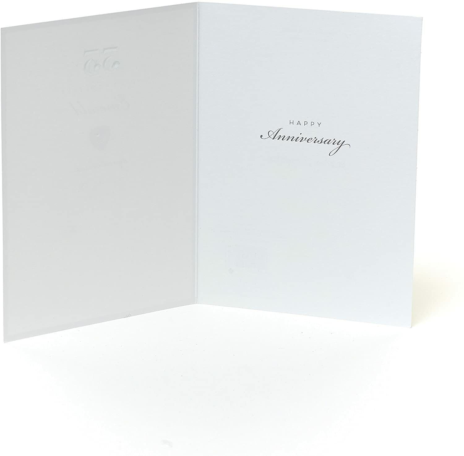 Emerald anniversary greeting card featuring a heart-shaped gem design from UK Greetings, with elegant decorative elements.