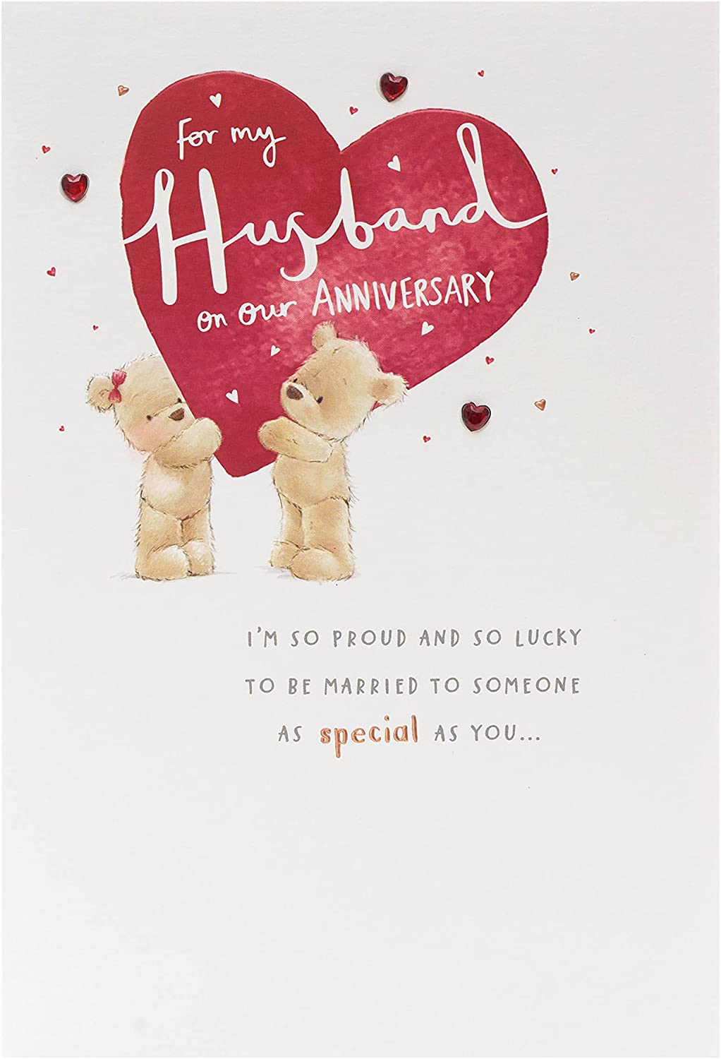 Cute bears husband anniversary greeting card from UK Greetings featuring an adorable design for celebrating love.