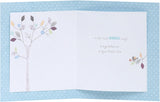 Cute giraffe baby boy greeting card by UK Greetings featuring adorable giraffe illustration for newborn celebrations.