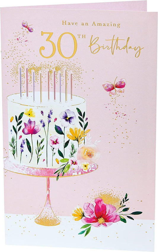 Colorful 30th birthday greeting card featuring joyful design from UK Greetings, perfect for celebrating a special milestone.