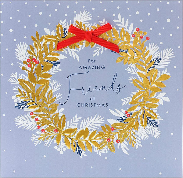 Festive Friends Christmas Card by UK Greetings featuring colorful holiday-themed design and cheerful greeting for the holiday season.