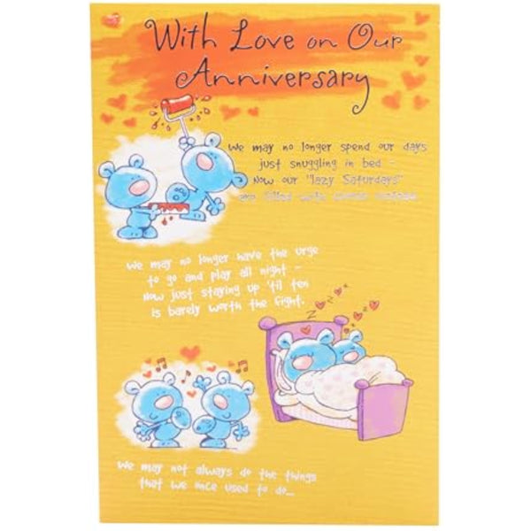 Pop-up heart surprise anniversary greeting card for him and her by UK Greetings, featuring a romantic 3D heart design inside.