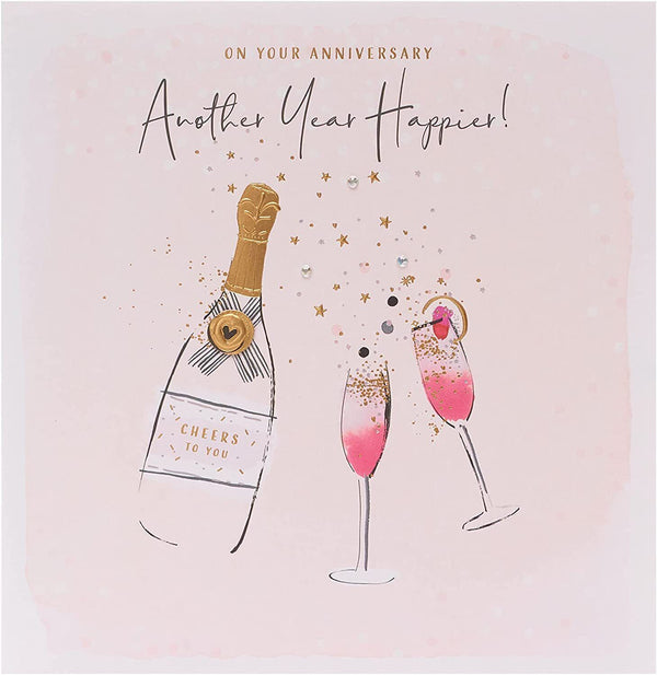 UK Greetings anniversary greeting card featuring a heartfelt message for couples celebrating another year together.