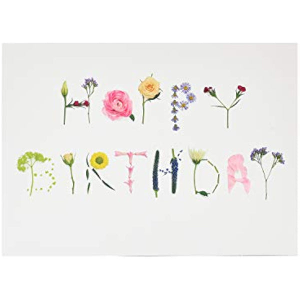 Colorful floral friend birthday greeting card from UK Greetings, featuring vibrant flower illustrations and cheerful design.