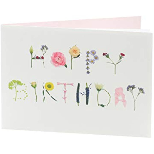 Colorful floral design greeting card from UK Greetings featuring a cheerful birthday message for friends.