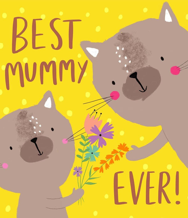 Cute "Best Mummy Ever" Mother's Day greeting card by UK Greetings, featuring colorful heartfelt design and cheerful message.