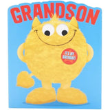 Colorful greeting card for grandson featuring a googly-eyed monster design, perfect for birthday wishes from UK Greetings.