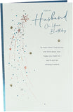 Loving birthday greeting card for husband with heartfelt words from UK Greetings, featuring colorful floral design.