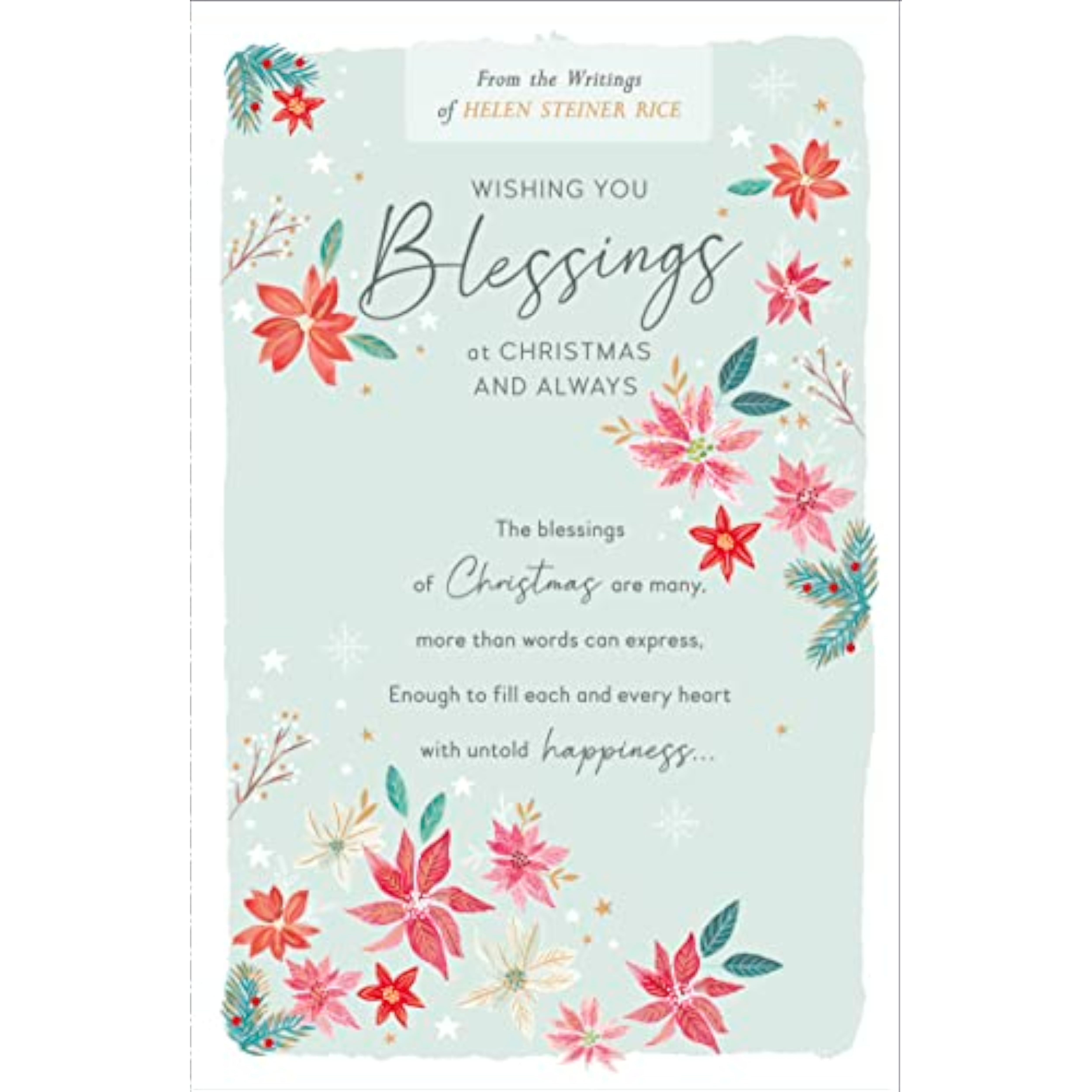 Elegant religious Christmas greeting card featuring blessings design by UK Greetings, with festive holiday imagery and traditional motifs.