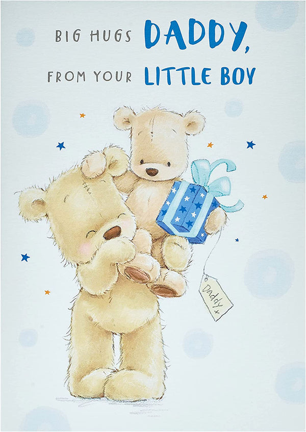 Blue Bear Father's Day greeting card from UK Greetings, featuring a cute bear design for dad from son