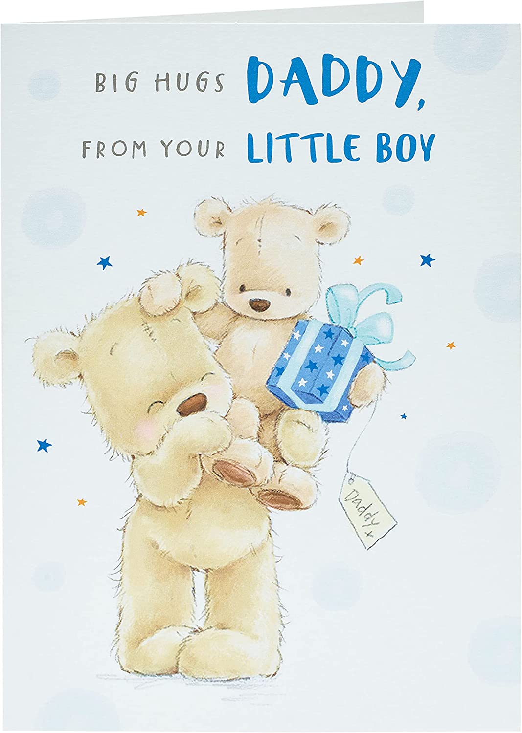 Blue Bear Father's Day greeting card from UK Greetings featuring a cute bear design for dad from son.