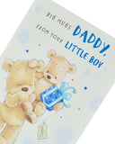 Blue Bear Father's Day greeting card from son, UK Greetings, featuring a cute bear design and heartfelt message for dad.