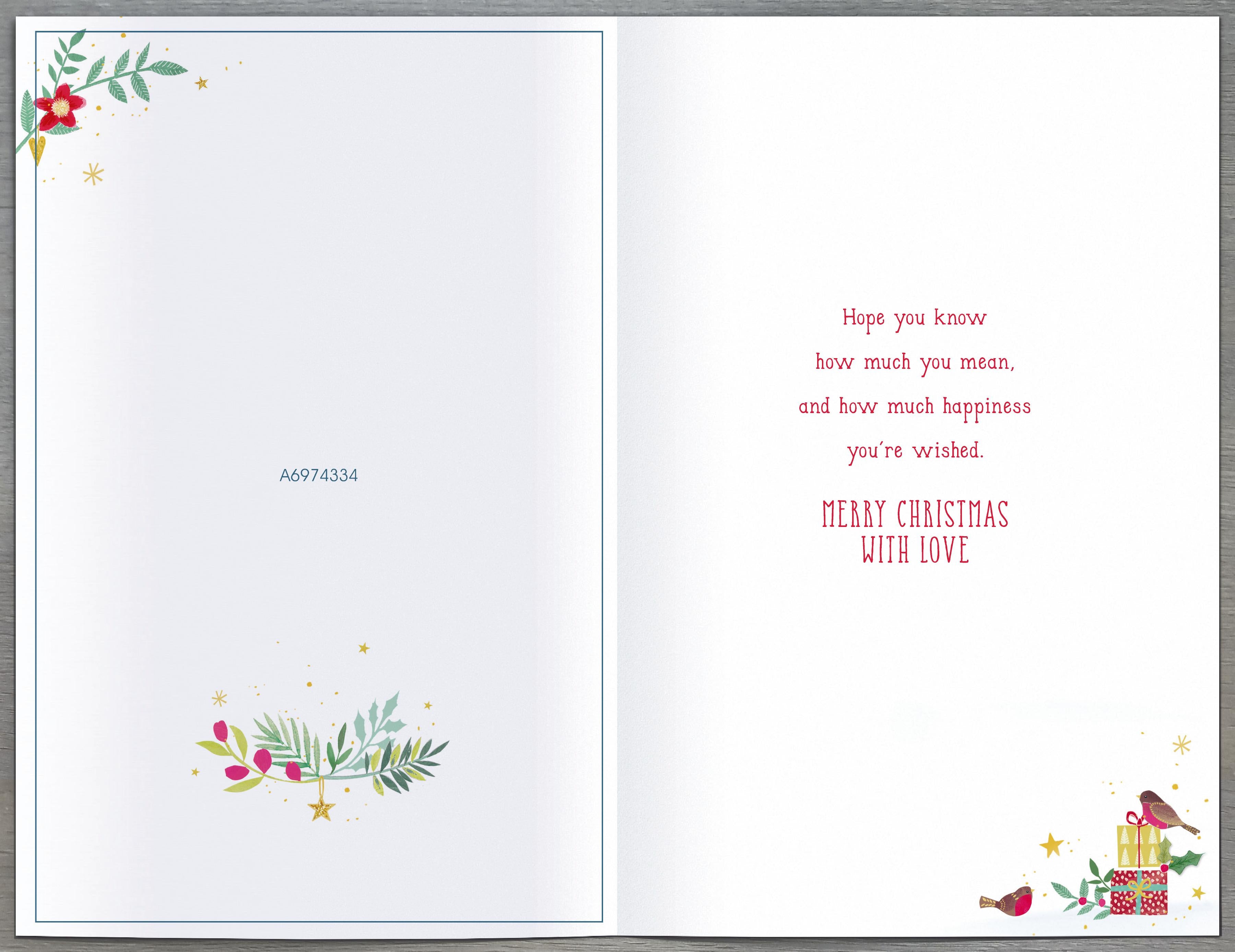 Blue door Christmas greeting card for grandparents by UK Greetings featuring festive holiday design and seasonal imagery.