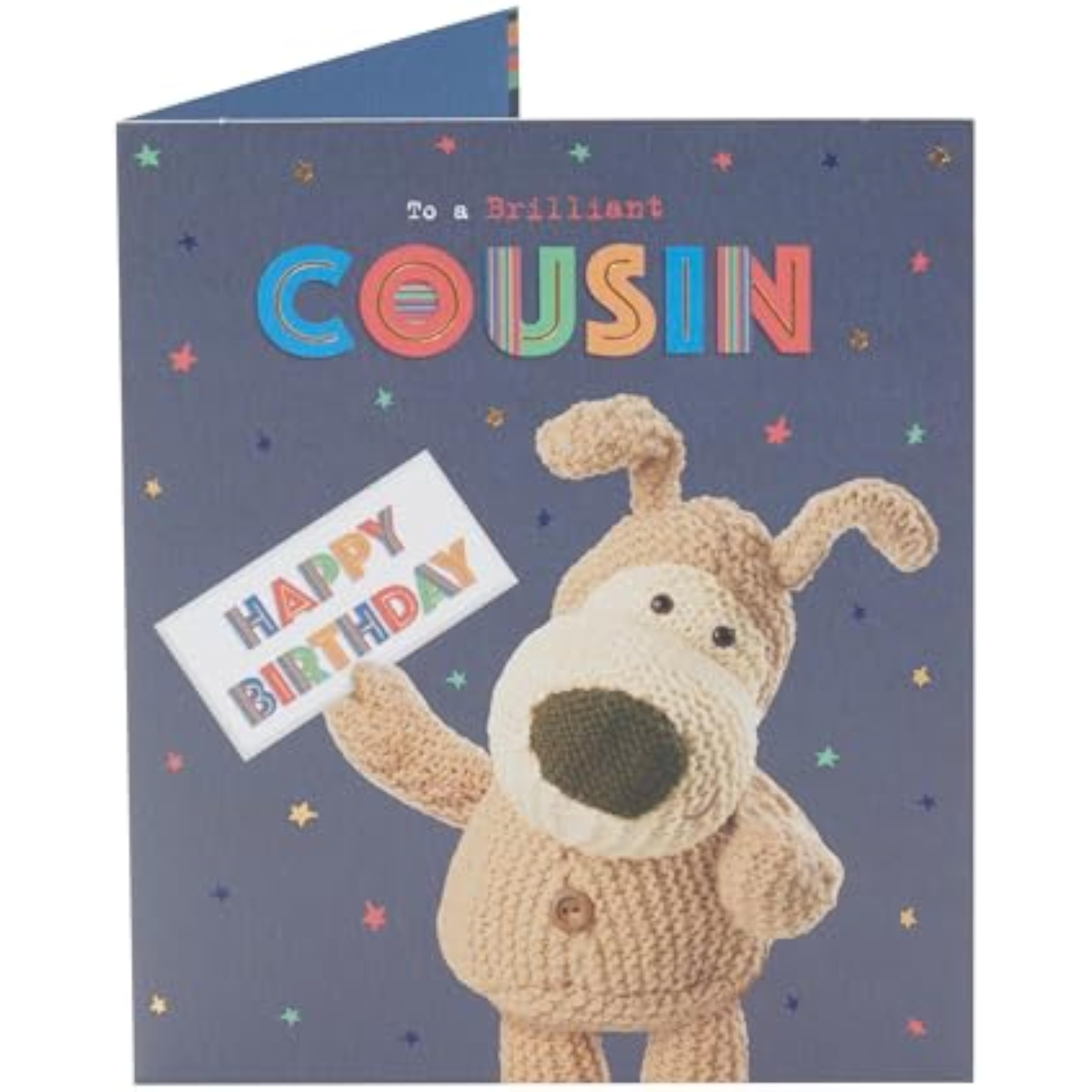 Cute Boofle birthday greeting card for cousin featuring a charming design, by UK Greetings.