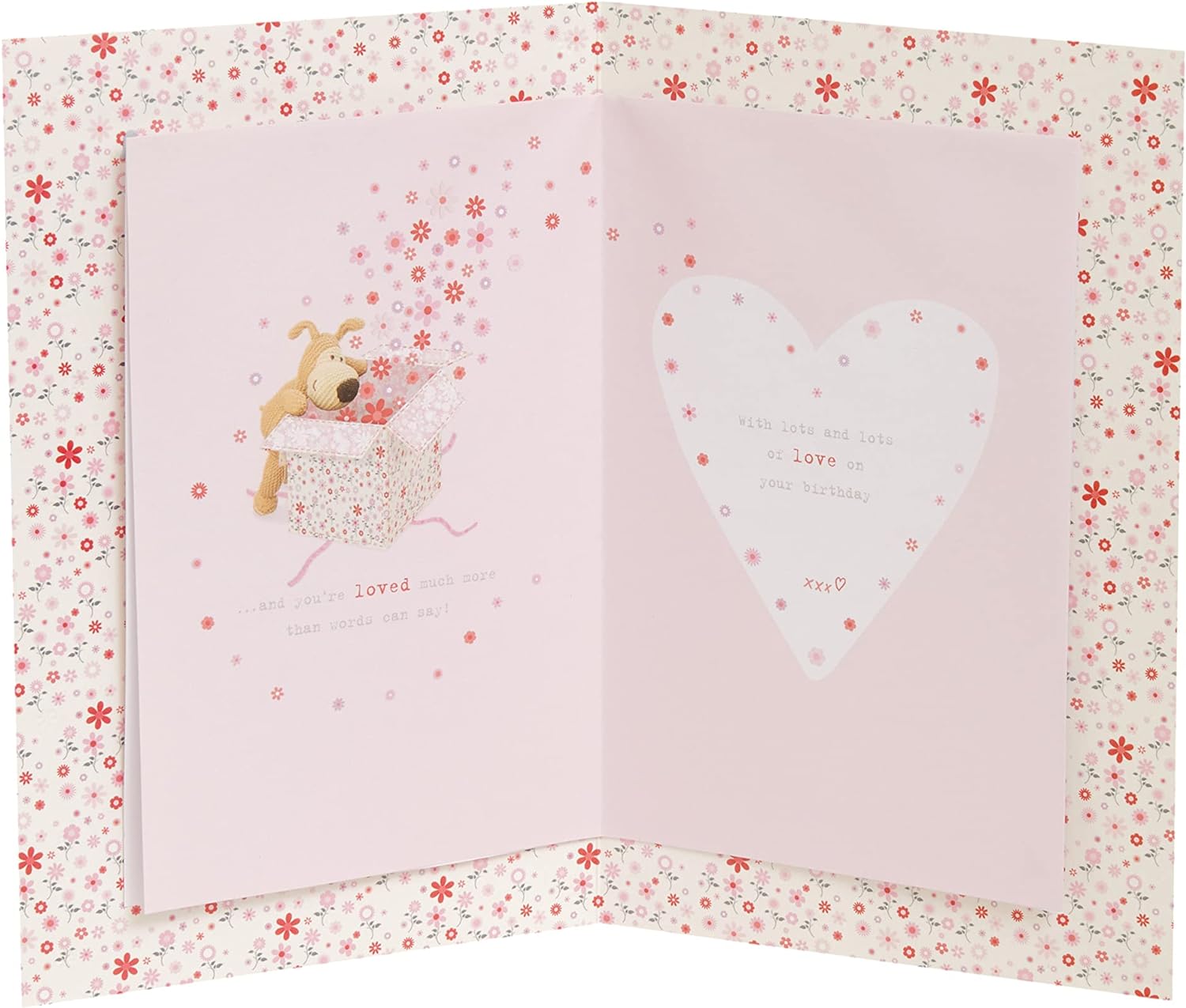 Cute Boofle birthday greeting card for daughter with envelope, featuring a charming design and a big present illustration by UK Greetings.