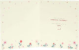 Boofle bouquet of flowers Nana birthday greeting card from UK Greetings with colorful floral design and cute character illustration.