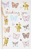 Colorful Boofle butterflies greeting card by UK Greetings featuring vibrant butterfly illustrations for birthdays.