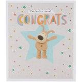 Cute Boofle congratulations greeting card with copper foil accents, featuring a charming design and UK Greetings branding.
