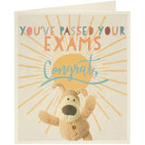 UK Greetings Boofle exam pass congratulation greeting card featuring a cute Boofle character and cheerful design.