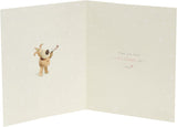 Gold foil lettering birthday greeting card featuring Boofle design from UK Greetings, with festive and cheerful theme.