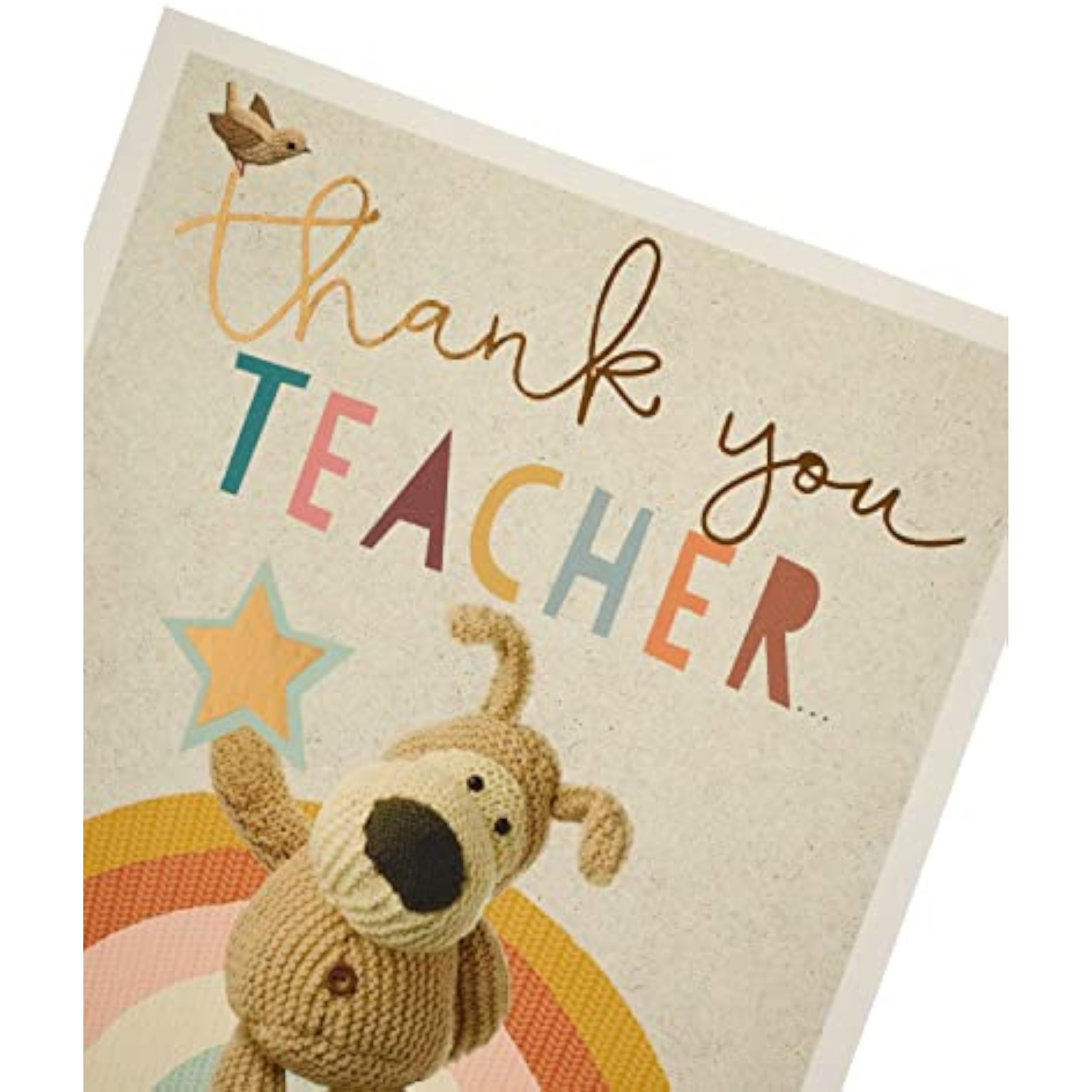 Gold Boofle Thank You Hug greeting card by UK Greetings featuring a cute illustrated character and heartfelt message.