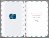Boofle grandson birthday greeting card with a present design, featuring cute characters, by UK Greetings.