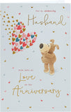 Cute Boofle husband anniversary greeting card with envelope, featuring a charming design from UK Greetings.