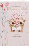 Boofle Mum & Dad anniversary greeting card by UK Greetings featuring cute cartoon characters and floral design.