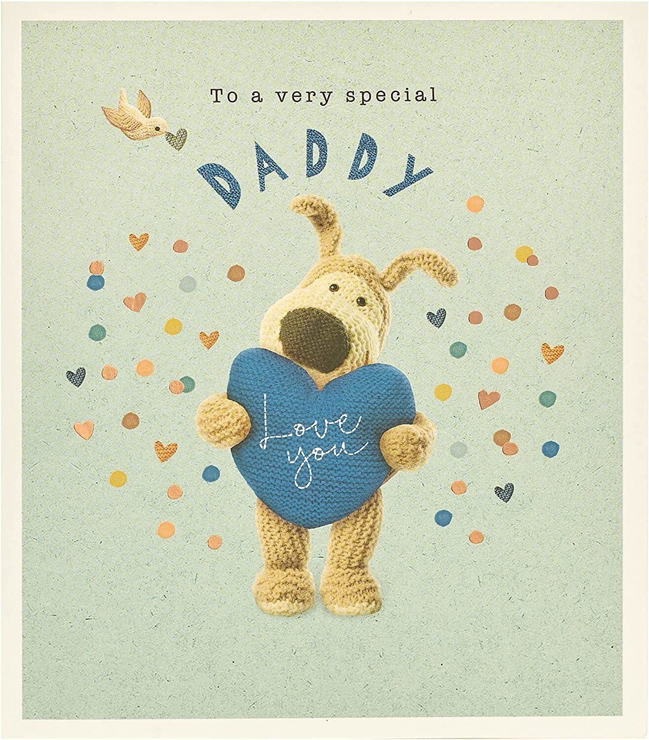 Boofle To A Very Special Daddy birthday greeting card by UK Greetings, featuring cute dog illustration and heartfelt message.