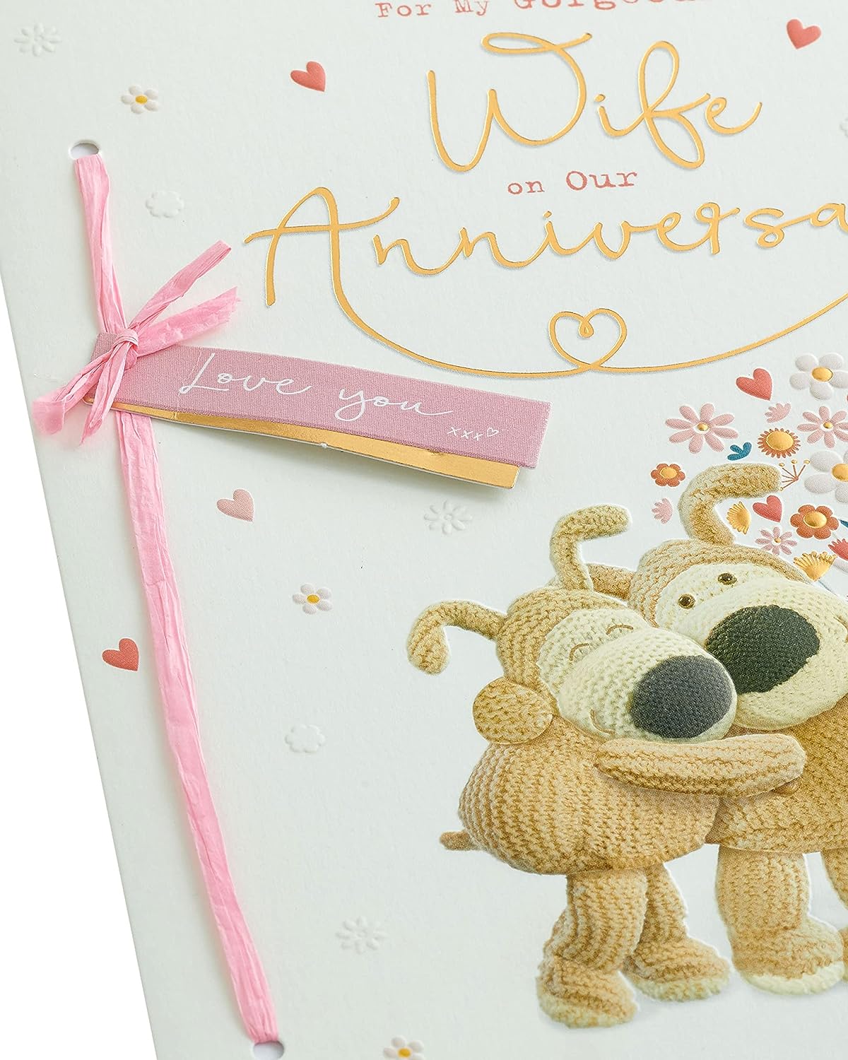 UK Greetings Boofle Wife Anniversary Greeting Card with Envelope, featuring adorable Boofle design for celebrating special occasions.