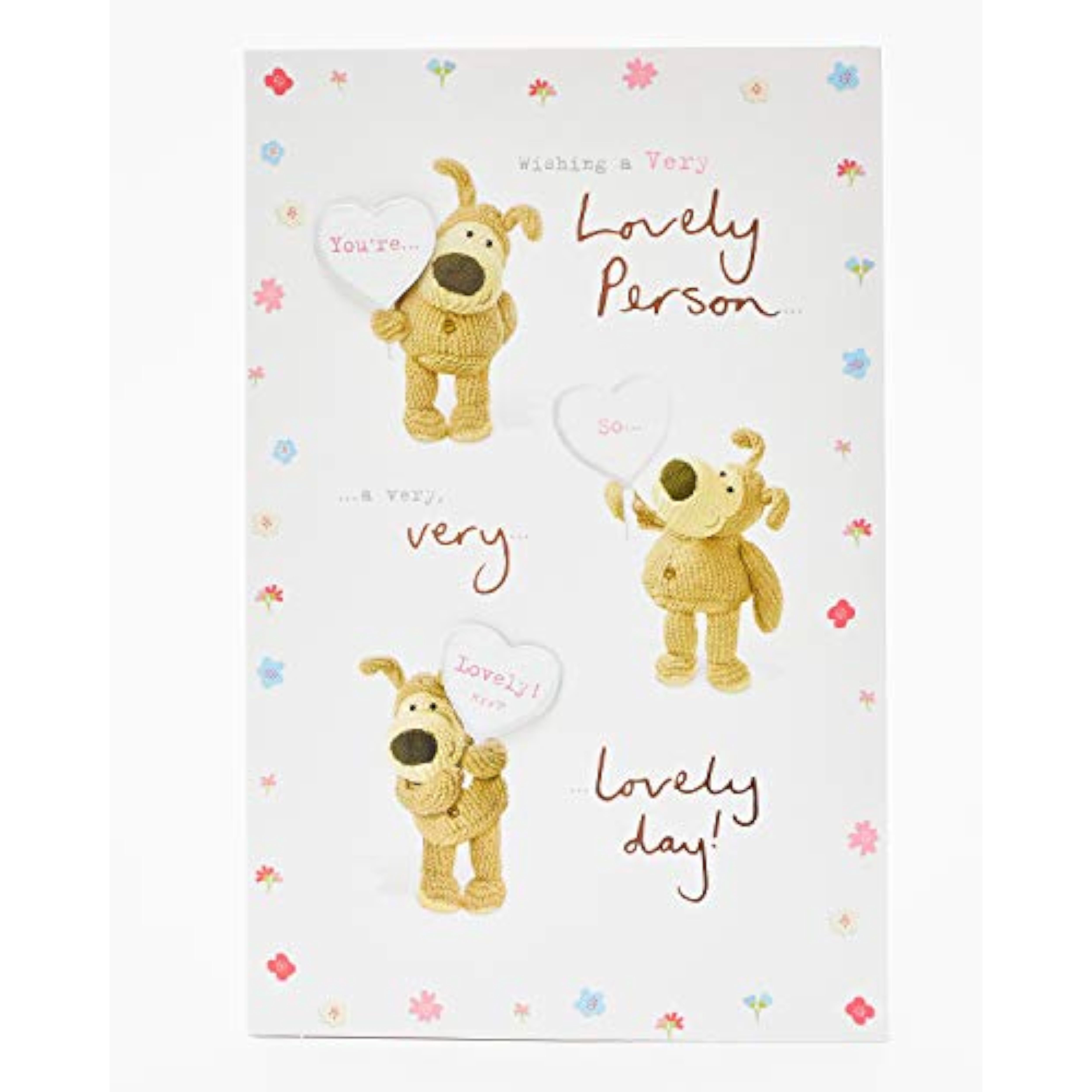 UK Greetings Boofle greeting card featuring a cute illustration, perfect for sending warm wishes to a lovely person.
