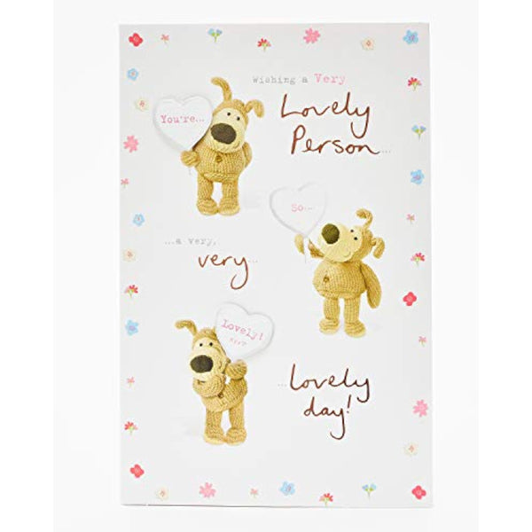 UK Greetings Boofle greeting card featuring a cute illustration, perfect for sending warm wishes to a lovely person.