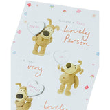 UK Greetings Boofle greeting card featuring a cheerful design for wishing a very lovely person.