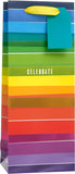 Rainbow design bottle gift bag for her with greeting card, featuring vibrant colors and decorative handles, by UK Greetings.