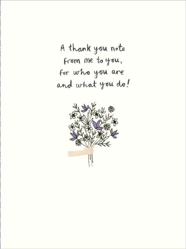 Thank you greeting card featuring a colorful bouquet of wildflowers, perfect for expressing gratitude.