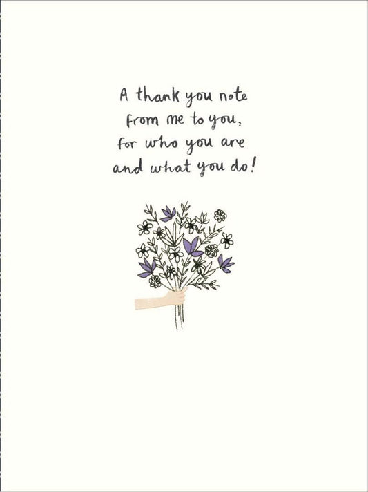 Thank you greeting card featuring a colorful bouquet of wildflowers, perfect for expressing gratitude.