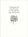 Thank you greeting card featuring a colorful bouquet of wildflowers, perfect for expressing gratitude.