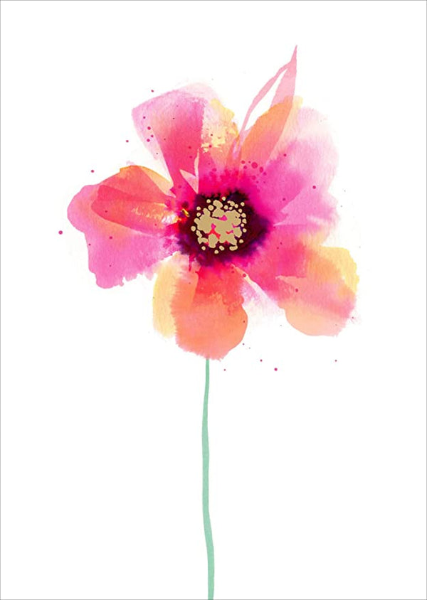 Greeting card from UK Greetings featuring boutique style clothing rack illustration, with colorful boutique clothing display.