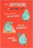 Boyfriend Valentine's Day greeting card from UK Greetings with romantic message and colorful design.