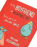 Boyfriend Valentine's Day greeting card from UK Greetings with romantic message and colorful design.