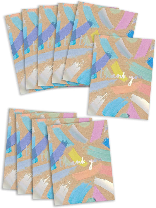 Bright holographic thank you greeting cards, multipack of 10, featuring eye-catching designs from UK Greetings.