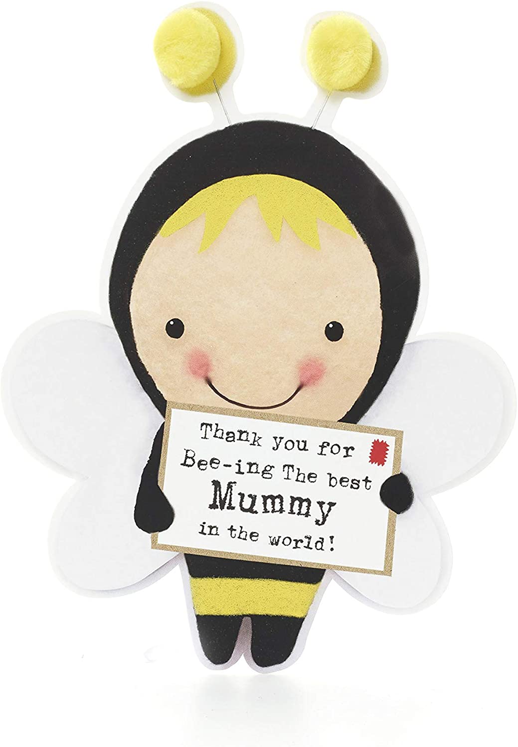 Bumblebee Mummy Love greeting card from UK Greetings featuring a cute bee illustration on a colorful background.